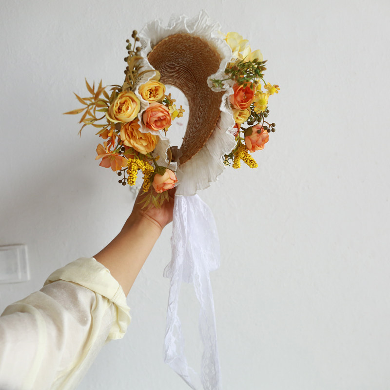 Home Decor Location - صورة زفاف فرنسي ريفي، عروس، قبعة