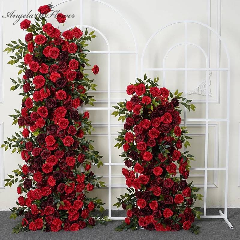 Home Decor Event - خلفية زفاف من الورود الحمراء والخضراء