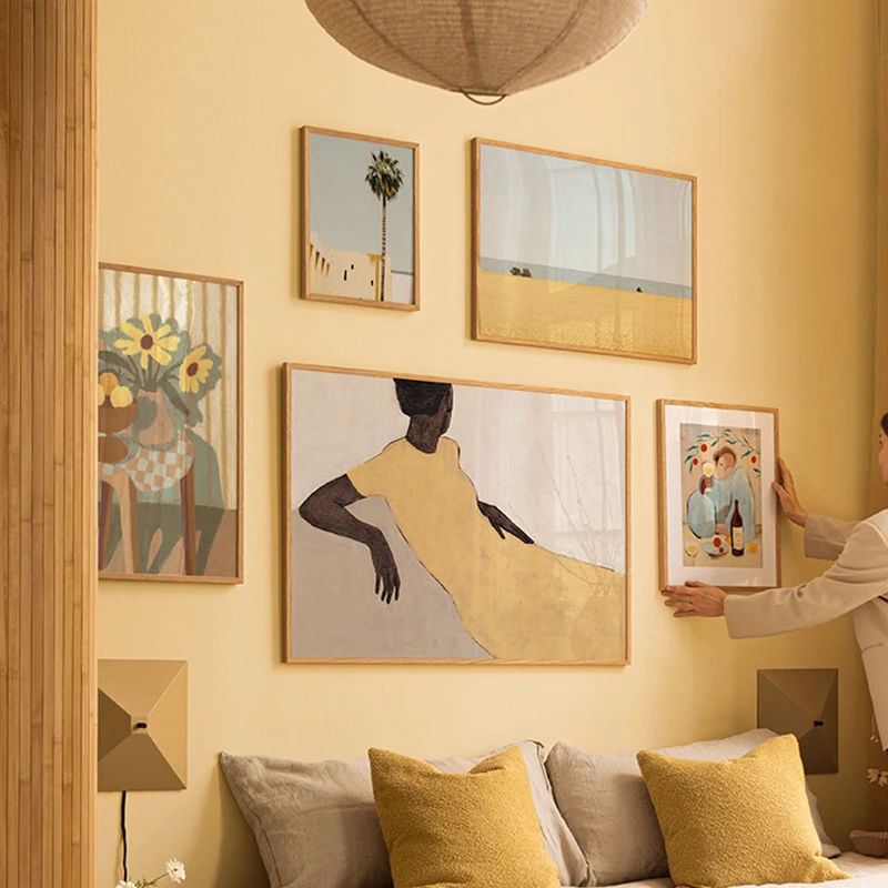 Home Decor Pt - لوحة فنية لامرأة أفريقية على الشاطئ،