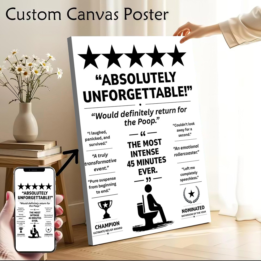 Review Home Decor - ملصق قماشي مطبوع بتصميم مراجعة مرح