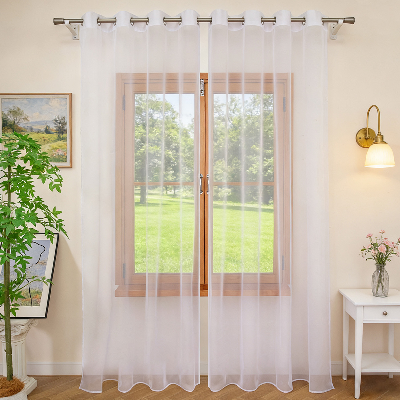 Home Decor Pt - ستارة بيضاء شفافة، ستائر بلون واحد