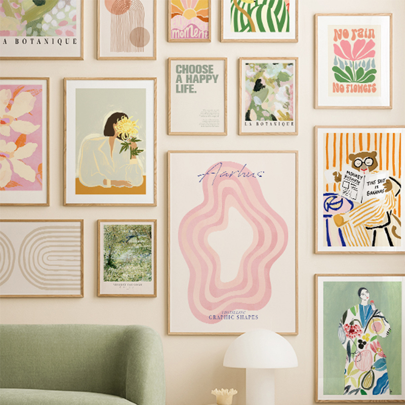 Home Decor Pt - لوحة فنية تجريدية لدب بخطوط قوس