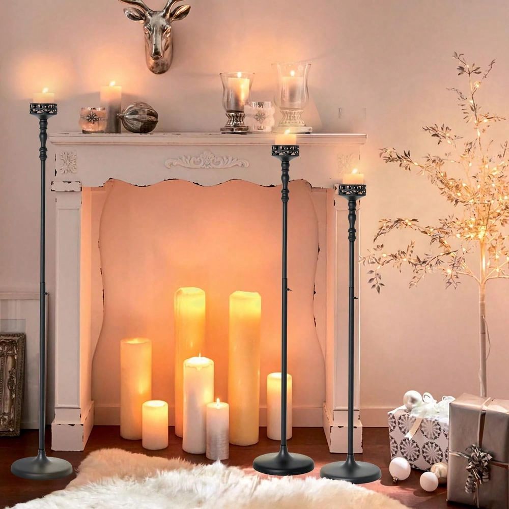 Home Decor Event - حاملات شموع معدنية قابلة للتعديل، حاملات