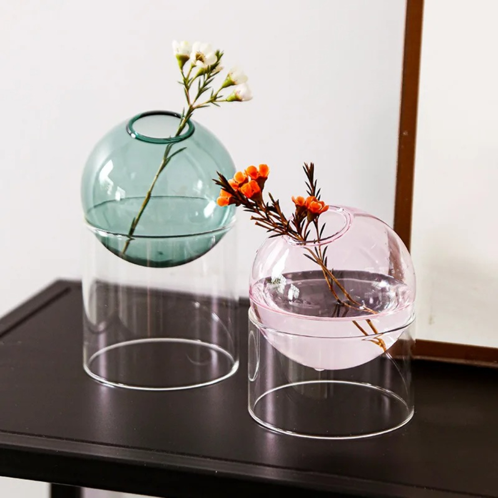 مزهرية زجاجية ملونة بتصميم شما - مراجعة Glass Vase Nordic وسعره