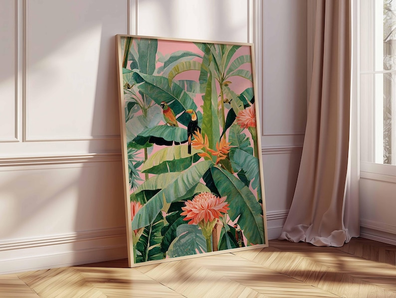 لوحة قماشية استوائية عتيقة الط - مراجعة Home Decor Trends وسعره