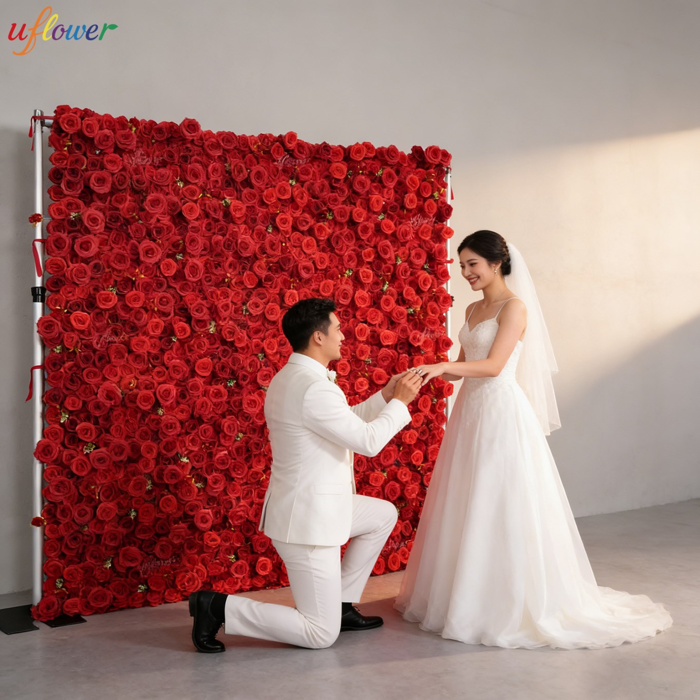 جدار زهور صناعية من الورد الأح - مراجعة Home Decor Event وسعره