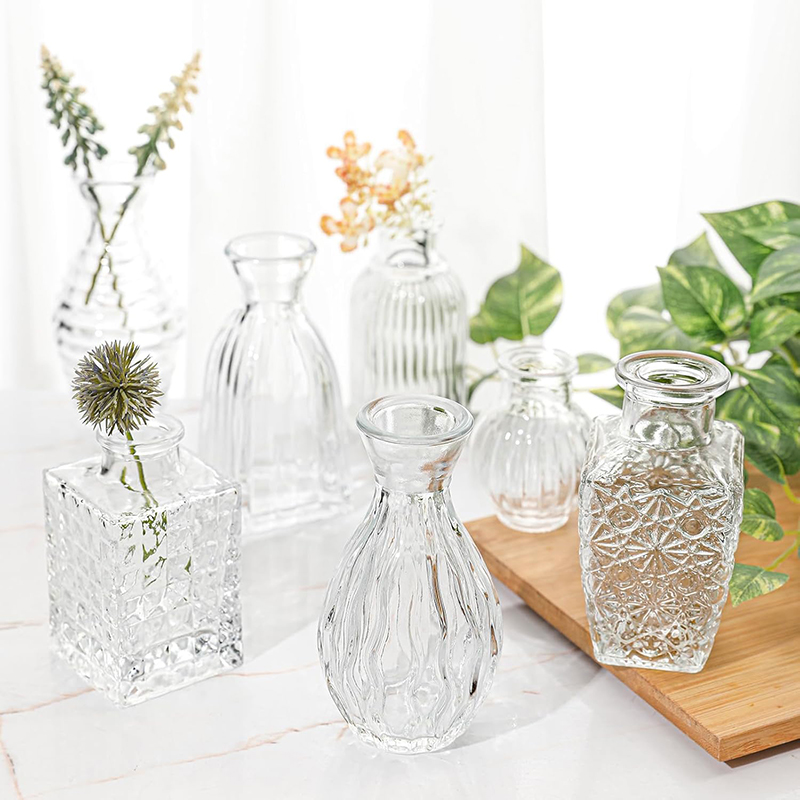 مزهرية زجاجية شفافة منقوشة من  - مراجعة Glass Vase Nordic وسعره