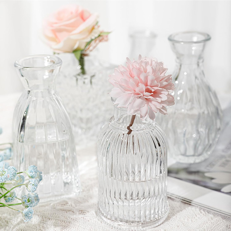 مزهرية زجاجية شفافة منقوشة من  - مراجعة Glass Vase Nordic وسعره