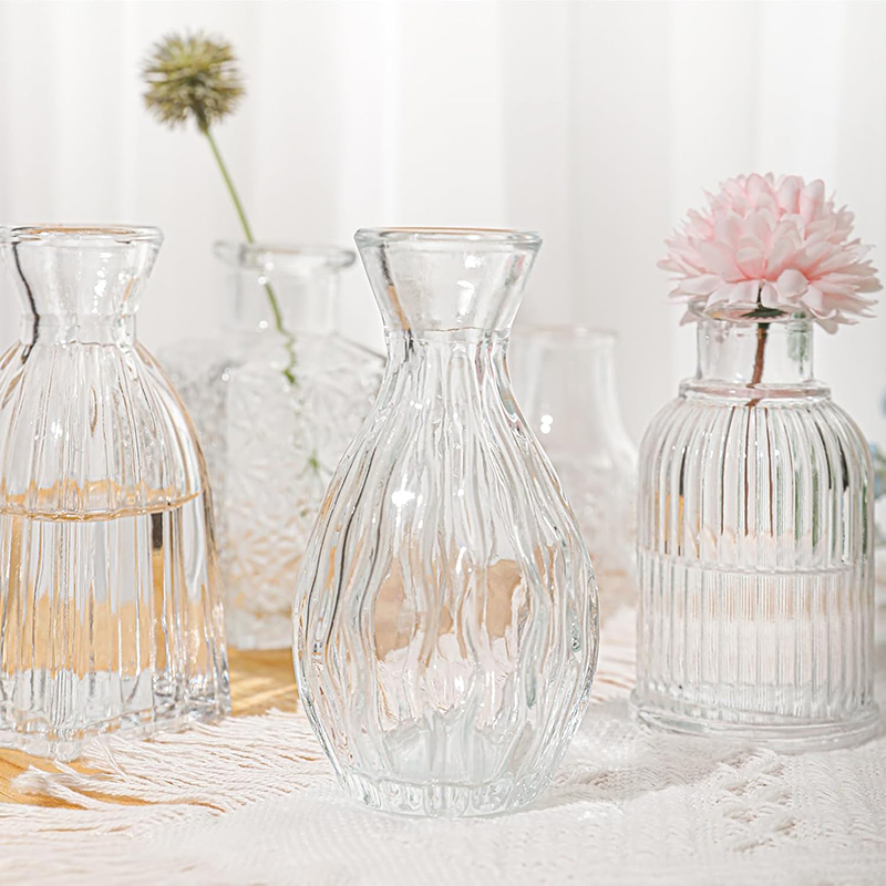 مزهرية زجاجية شفافة منقوشة من  - مراجعة Glass Vase Nordic وسعره