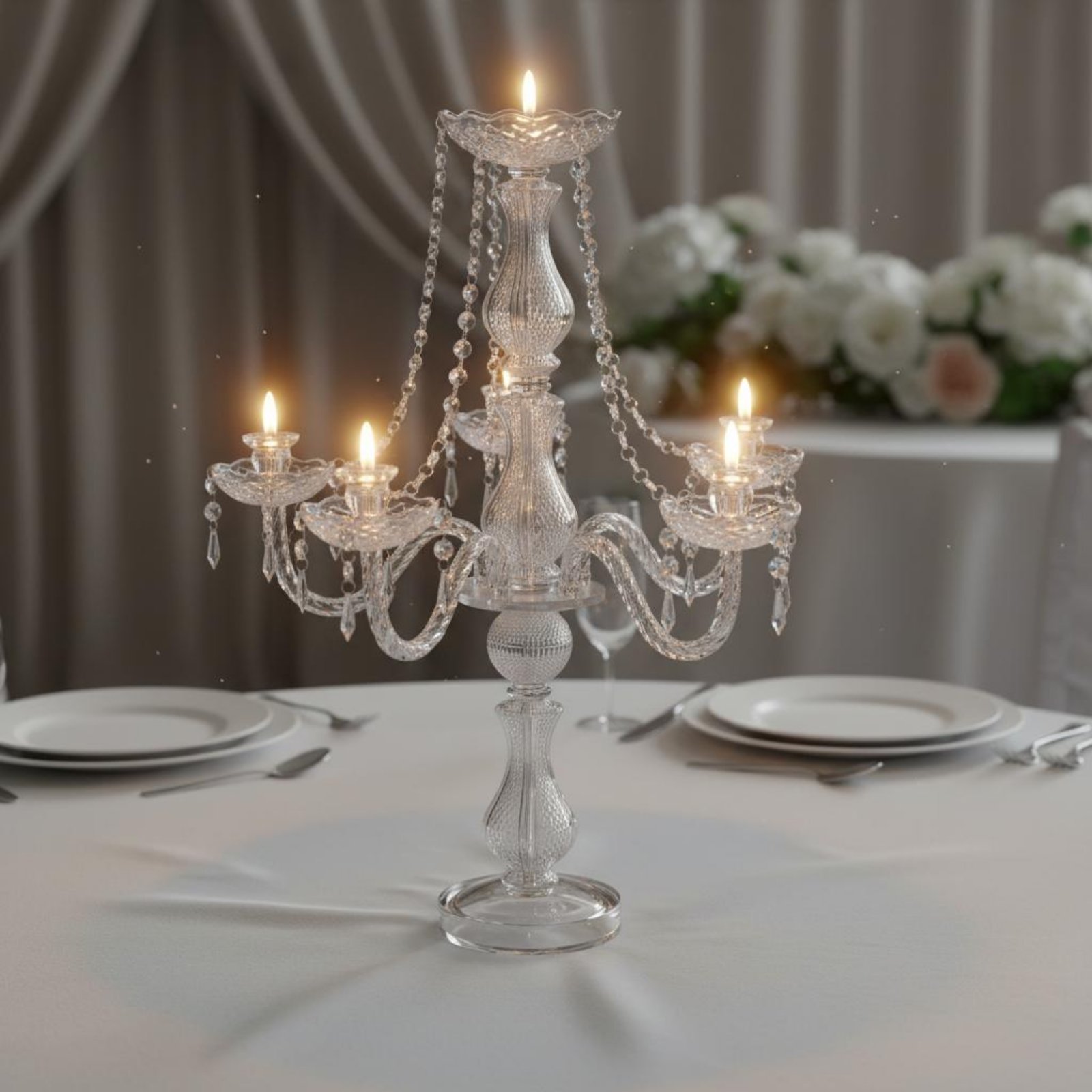 شمعدان كريستال أنيق للزفاف، حا - مراجعة Home Decor Trends وسعره